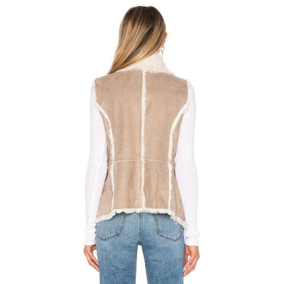 Cupcakes and Cashmere REVOLVE Faux Fur Arden Suede Vest Toffee CH301620 - Picture 3 of 13